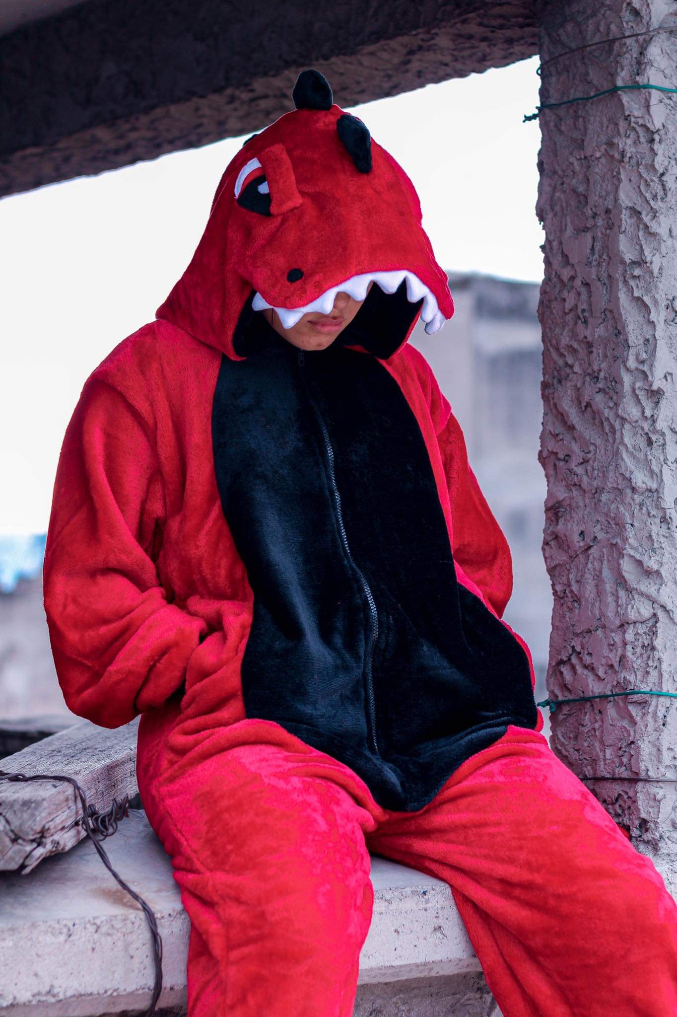 Kigurumi Pijama Dinosaurio Rojo Unisex